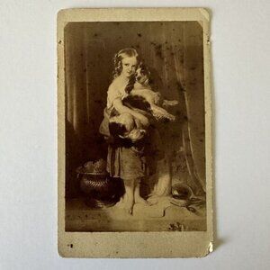 Antique CDV Card Landseer Beauty’s Bath Fidelle 1900s 4”x2.5”